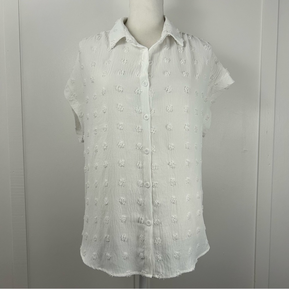 Bothenial womens white button down top size L
